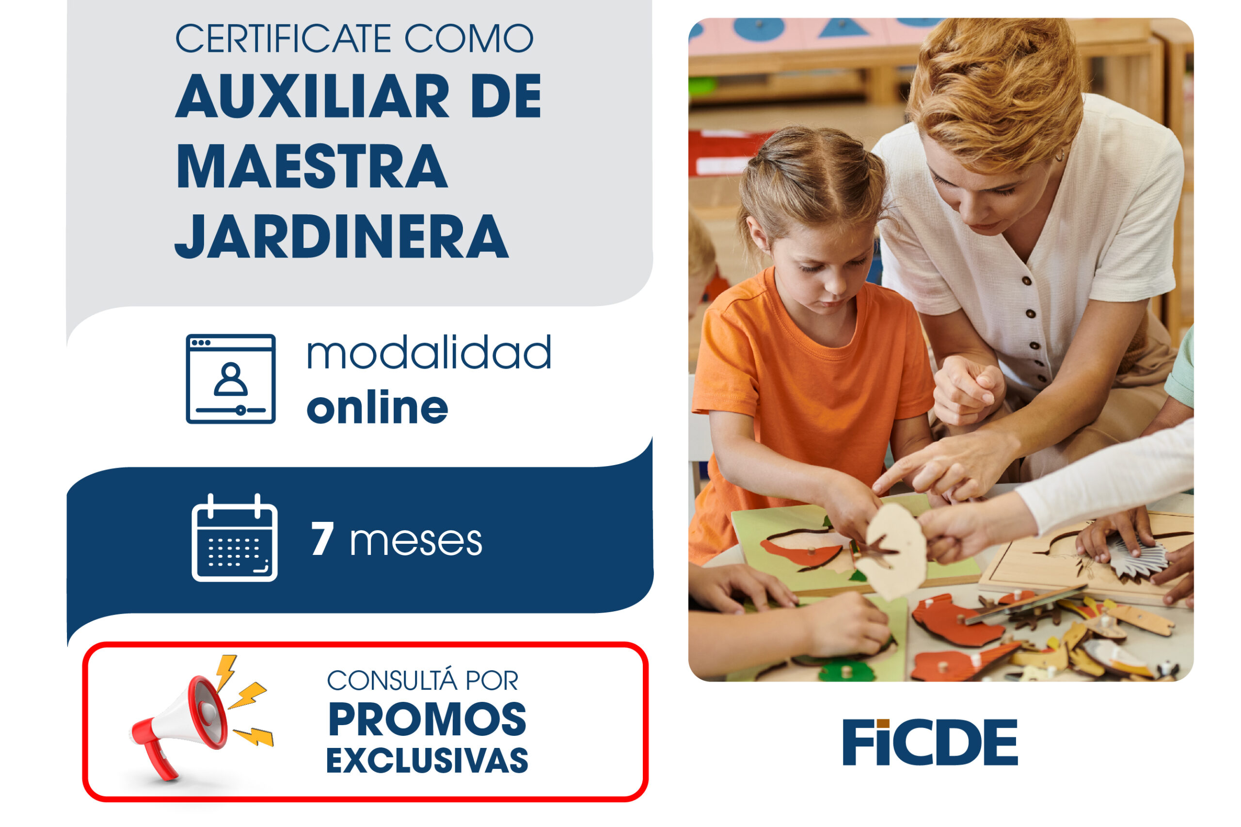 Certificate como Auxiliar de Maestra Jardinera – Online